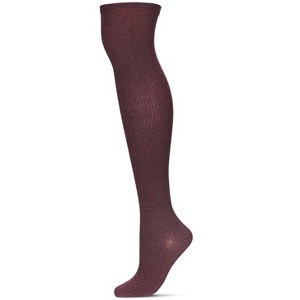 Memoi Women's Textured Tone Over The Knee Cotton Blend Warm Sock - 1 of 4