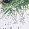 Vintage Rectangle Teardrop Chandelier Earrings, Art Deco Wedding Austrian Crystal Drop Dangle Earrings for Women Party Prom - 4 of 4
