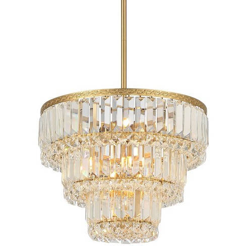 Vienna Full Spectrum Luxum Burnished Brass Chandelier 18 3/4 Wide Modern  Tiered Crystal 6-Light Fixture for Dining Room House Foyer Kitchen Island 