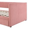 Twin Size 80" Daybed with Drawer, Modern corduroy-tufted Linen Day Bed, Upholstered Daybed Frame for Bedroom, Living Room - 4 of 4