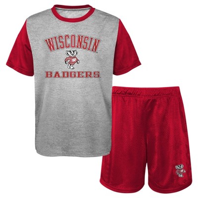 NCAA Wisconsin Badgers Toddler Boys' T-Shirt & Shorts Set