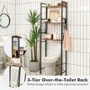 Costway 3-Tier Over-The-Toilet Storage Rack Bathroom Organizer Space Saver Rustic Brown - 4 of 4