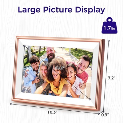 ELIME 10.1 Inch Rose Gold Aluminum WiFi Digital Picture Frame