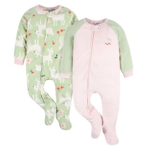 Gerber Baby and Toddler Girls' Blanket Sleepers- 2-Pack - 1 of 4