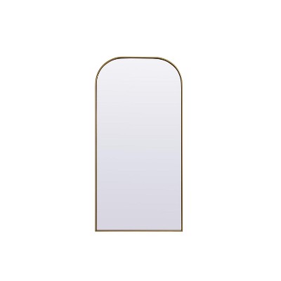 Elegant Lighting Metal Frame Arch Full Length Mirror 32x66 Inch in Brass