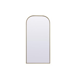 Elegant Lighting Metal Frame Arch Full Length Mirror 32x66 Inch in Brass - 1 of 4