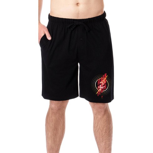 DC Comics Mens' Classic The Flash Lightning Bolt Sleep Pajama Shorts Black - image 1 of 3