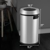 WhizMax 65 L / 17 Gal Open Top Trash Can Commercial Grade Heavy Duty Brushed Stainless Steel for Outdoor | Kitchen Waste Bins Home House Family - 3 of 4