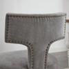 HDZNVF Set of 2 Mid Century Modern Dining Chairs, Farmhouse Linen Fabric Upholstered Accent Chair, Gray - 2 of 4