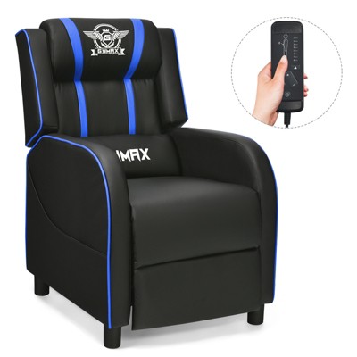Tangkula Pu Leather Gaming Recliner Chair Single Massage Lounge