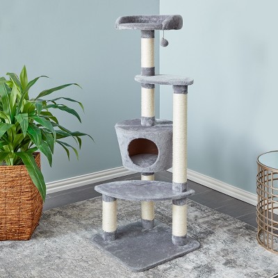 Two by Two Berkeley - Gray Scratching Post Cat Furniture - 54 in. Tall