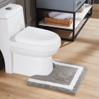 Hotel Bath Rug 100% Premium Cotton Tufted Two Tone Reversible Bathroom Rug, Soft & Water Absorbent, Machine Washable Bath Mat