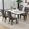 Tangkula Tufted Dining Chairs Set of 2 w/ High Backrest Rubber Wood Legs Padded Seat - 3 of 4