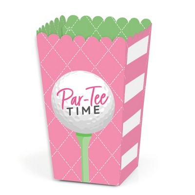 Big Dot of Happiness Golf Girl - Pink Birthday Party or Baby Shower Favor Popcorn Treat Boxes - Set of 12