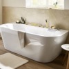 Cobbe Waterfall Bathroom Tub Faucet Set with 11.02-Inch Wide Bathtub Spout, Hand Shower and Water Inlet 5 Hole Installation Brushed Gold - 2 of 4