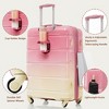YONWAY 4 Piece Luggage Set, Expandable ABS Hardshell Luggage Spinner Wheel Suitcase, TSA Lock Suit Case, with Travel Bag & Cup Holder (Pink) - 4 of 4