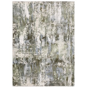 Captiv8e Designs Connor Industrial Abstract Green/Blue Area Rug - 1 of 4