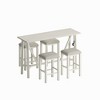 Modern 5-Piece Dining Table Set With 4 Upholstered Stools, Power Outlets, Dining Table Set For Family Or Friends - 3 of 4