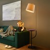Maxax Modern Floor Lamp with USB Port and Side Table,Beige Linen Shade for Living Room, Bedroom, Reading, E26 Base, Gold/Black Metal with Marble Base - 3 of 4