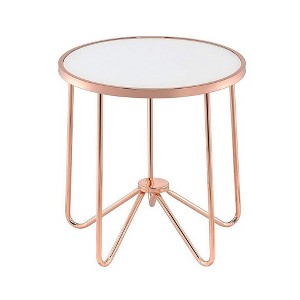 Royal Hampton End Table, Frosted Glass & Rose Gold - 1 of 4