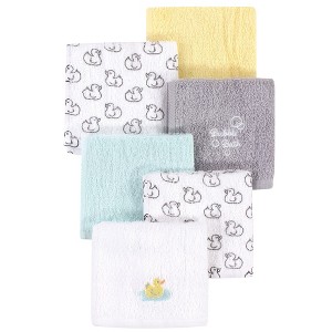 Luvable Friends Baby Unisex Super Soft Cotton Washcloths, Duck, One Size - 1 of 1