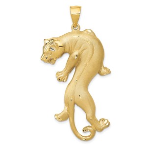 Black Bow Jewelry 14k Yellow Gold Large Vertical Panther Pendant - 1 of 4