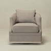 KINWELL 31" Wide Linen Fabric Upholstered Swivel Barrel Chair - 3 of 4