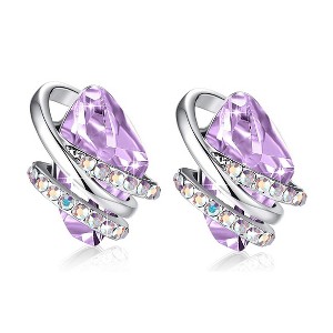 Leafael Wish Stone Stud Earrings with Birthstone Crystals, 18K Rose Gold Plated or Silver-tone - 1 of 4