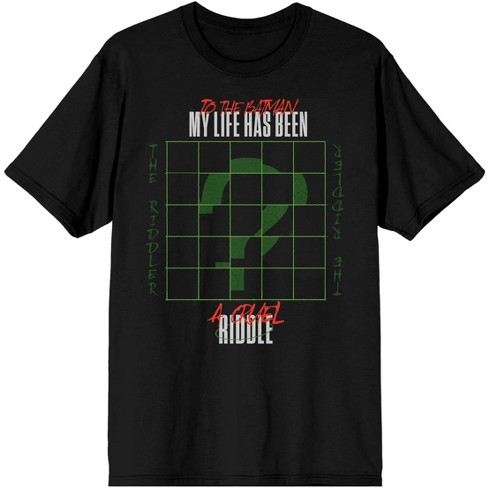 Batman Movie The Riddler Supervillain Men's Black Graphic Tee - image 1 of 2