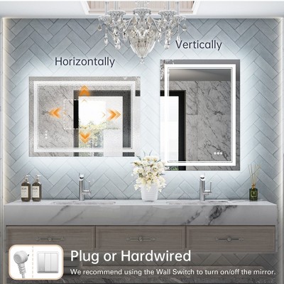 Modern Rectangular Frameless LED Bathroom Vanity Mirror