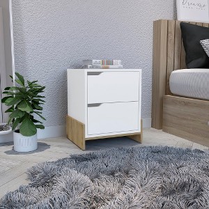 Lyngins Classic Nightstand with Drawer & Open Shelf, End Table, Side Table with Easy Assembly, Small Table for Bedroom, Sturdy Wood Construction - 1 of 4