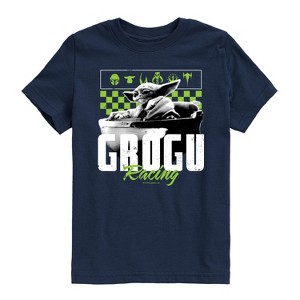 Boys' - The Mandalorian - Grogu Racing Jersey Short Sleeve Graphic T-Shirt - 1 of 4