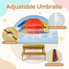 Karl Home Kids Wood Rectangle Outdoor Picnic Table and Bench with Umbrella and Play Boxes - 3 of 4
