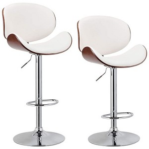 Gikpal Barstools, Adjustable Bentwood Barstools, Modern PU Leather Upholstered Bar Chair with Back and Footrest, for Bar, Dining Room - 1 of 4