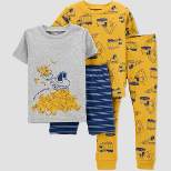 Carter's Just One You® Toddler Boys' 4pc Banana/Truck Snug Fit Pajama Set - Yellow/Gray