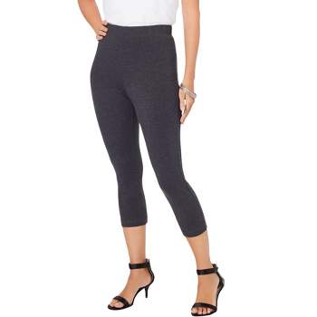 Women's Plus Size Cotton Capri Leggings - Xhilaration™ Black 1X
