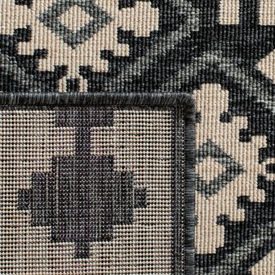 Gray and Ivory Geometric Indoor/Outdoor Area Rug
