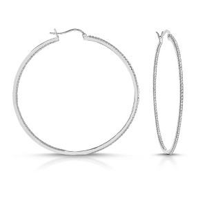 Chic and Stylish Colored Cubic Zirconia Slim Large Hoop Earrings for a Bold and Radiant Statement - 1 of 3