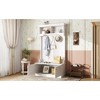 ORRD Hall Tree with Storage Bench, 4-in-1 Entryway Organizer with Shoe Storage & Coat Racks for Entryway, Modern Mudroom Bench for Hallway,White - 4 of 4