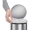 Paaaawaters 4.5 Liter / 1.2 Gallon Round Bathroom Step Trash Can, Brushed Stainless Steel - 4 of 4