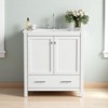 Mshliw 30 Inch Bathroom Vanity with Sink Combo, Solid Wood Frame Storage Cabinet with 2 Soft Close Doors and Drawer, Undermount Ceramic Basin(Gray) - 3 of 4