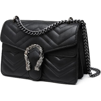 Crossbody Bags for Women - Snake Printed Clutch Purses Leather Chain Shoulder Bags Evening Handbags