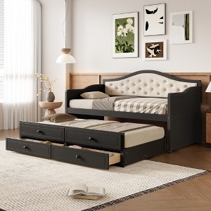 Polibi Twin Daybed with Trundle & Storage Drawers - 1 of 4