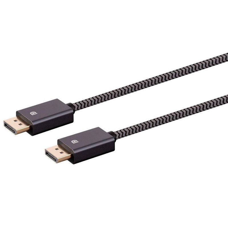 Monoprice DisplayPort 1.4 EasyPlug Nylon Braided Cable - 6 Feet - Gray | Up to 32.4 Gbps, 8K@60Hz, DPCP, HDCP, 3D Video, HBR3, DSC 1.2, 2 of 5