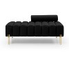 Dexmalle Black Modern Fuzzy Bed Bench,Entryway/Living Room - 2 of 4