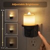 YANSUN 1-Watt Plug-in Black LED Candle Night Light with Dusk to Dawn Sensor Sliding Dimmer,3000K Warm Light for Bedroom(2-Pack) - 3 of 4