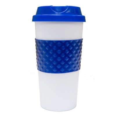 Deco Chef Reusable 16-Ounce Capacity To Go Travel Mug (Blue/White)