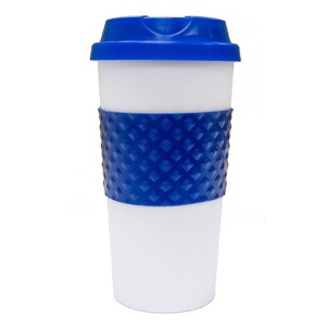 Deco Chef Reusable 16-Ounce Capacity To Go Travel Mug (Blue/White) - 1 of 2