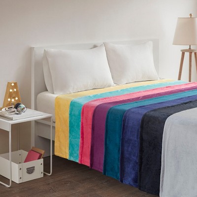 King Aqua Plush Reversible Machine Washable Blanket