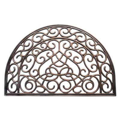 RugSmith Bronze Moulded Vines Half-round Rubber Doormat Doormat